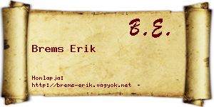 Brems Erik névjegykártya